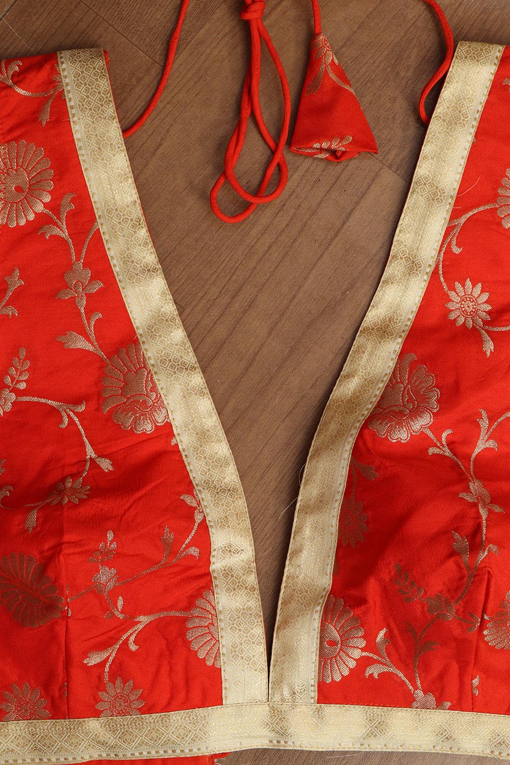 Orange Banarasi Silk Non Padded Blouse - Luxurion World