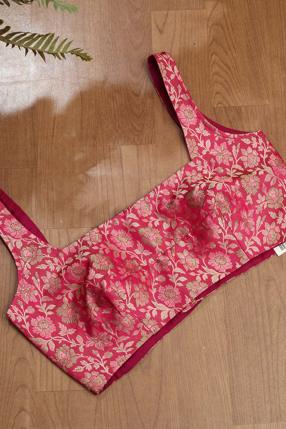 Pink Banarasi Silk Tanchui Jamawar Meenakari Stitched Blouse - Luxurion World