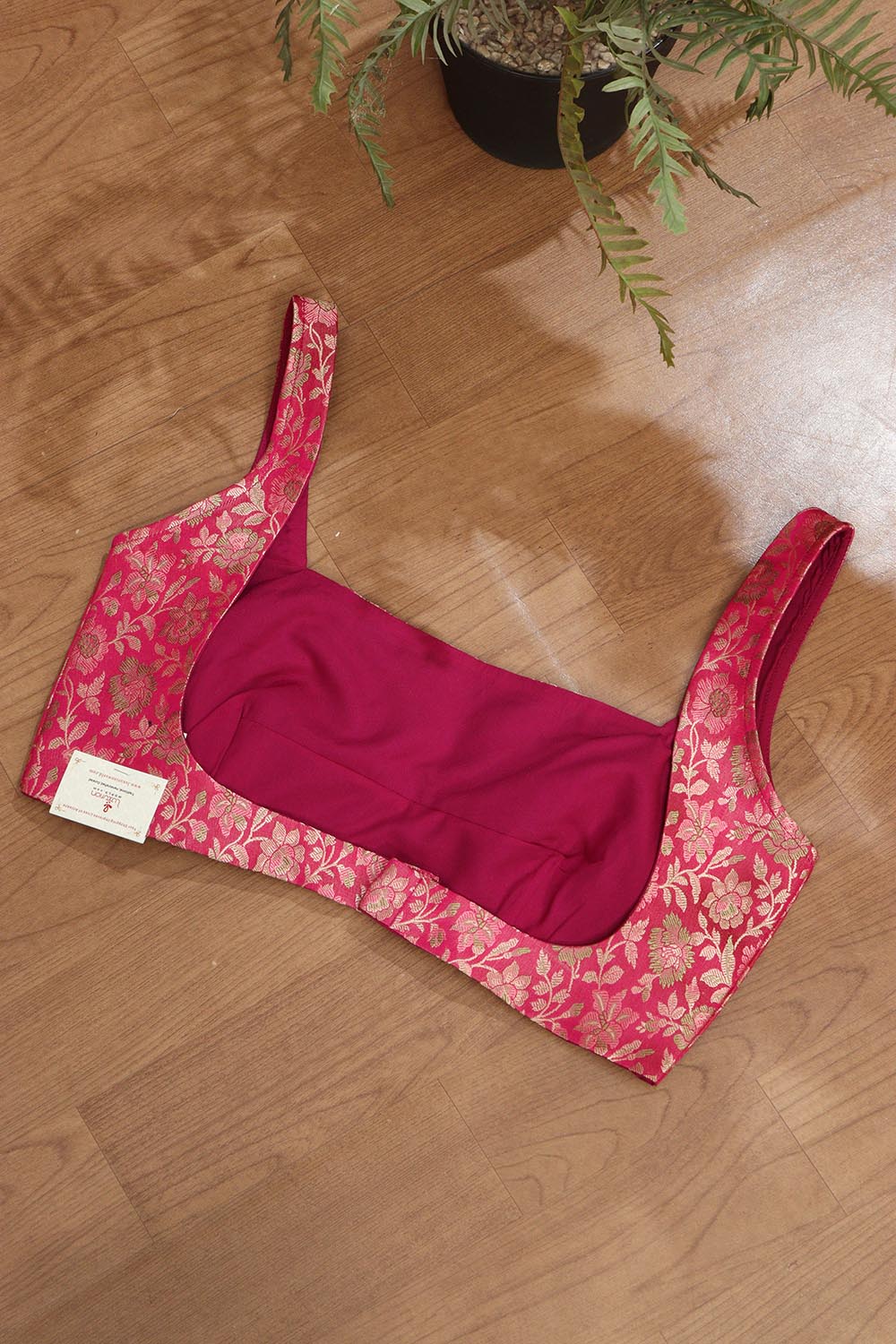 Pink Banarasi Silk Tanchui Jamawar Meenakari Stitched Blouse - Luxurion World