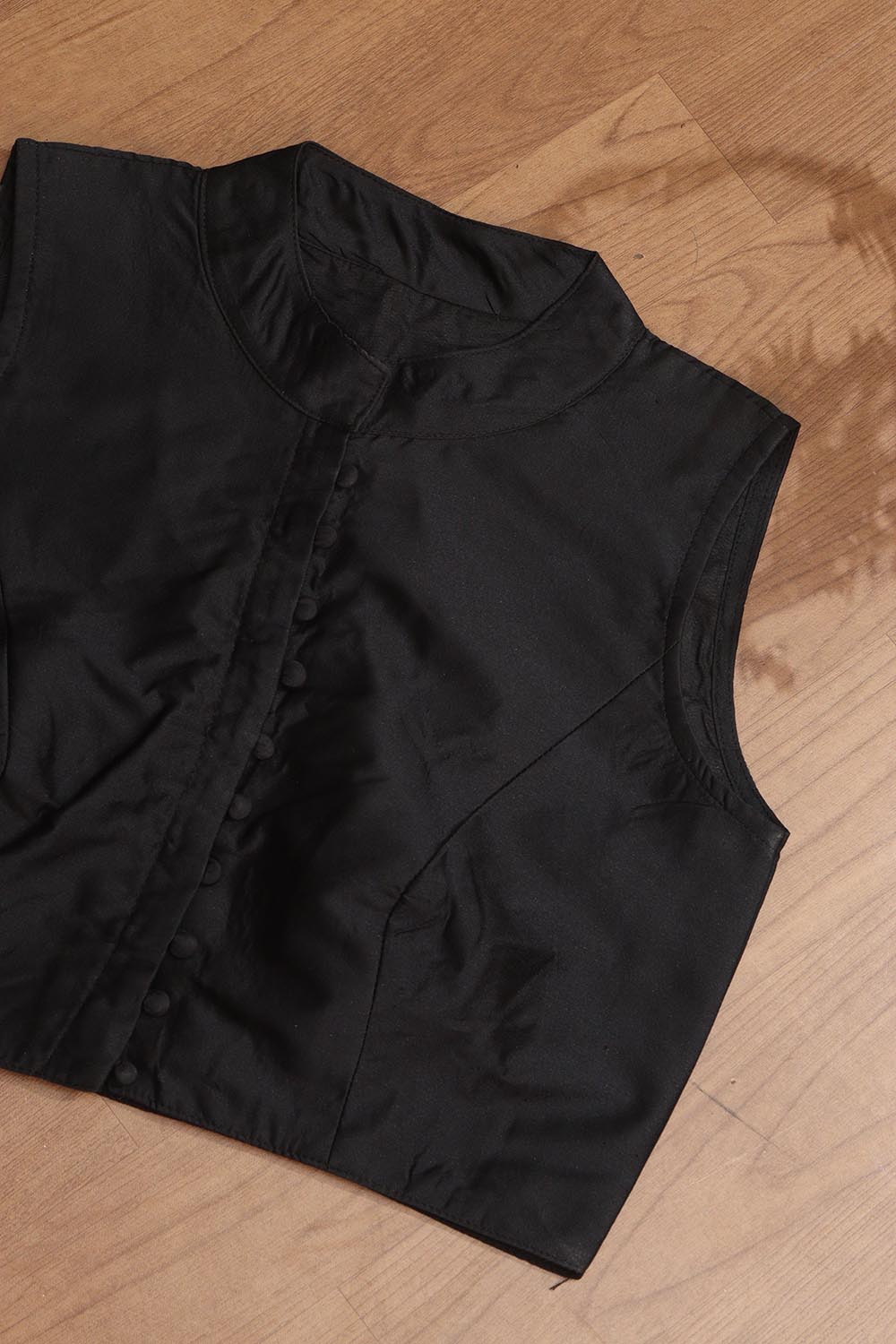 Black Plain Silk Non Padded Blouse - Luxurion World