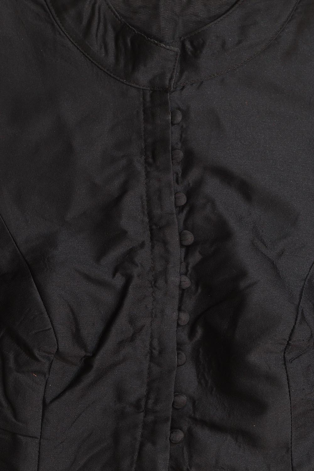 Black Plain Silk Non Padded Blouse - Luxurion World