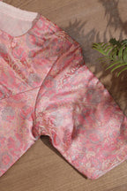 Pink Banarasi Silk Tanchui Jamawar Blouse - Luxurion World