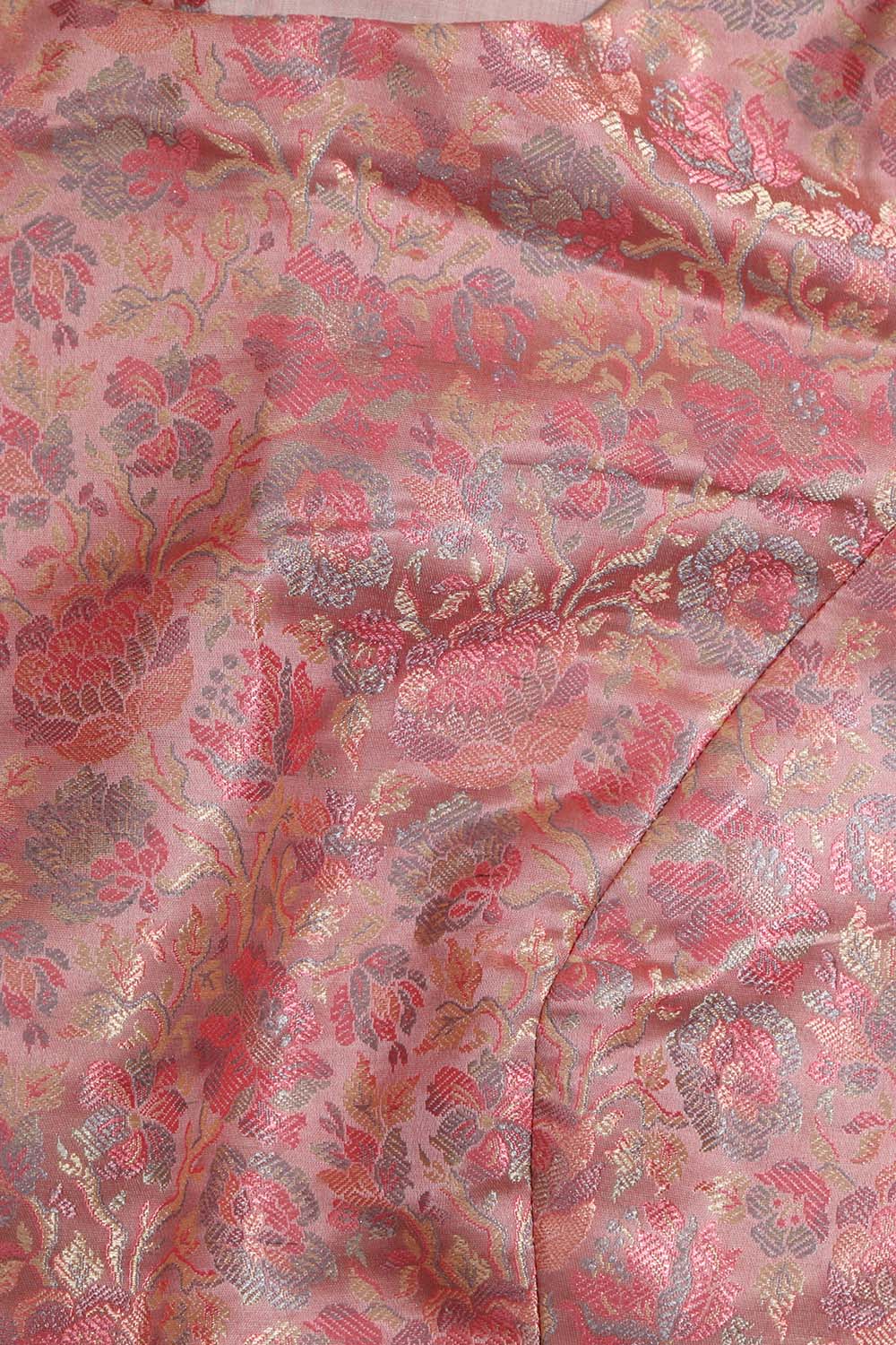 Pink Banarasi Silk Tanchui Jamawar Blouse - Luxurion World