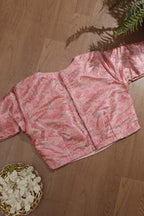 Pink Banarasi Silk Tanchui Jamawar Blouse - Luxurion World