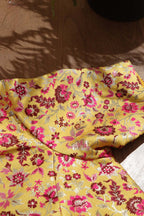 Yellow Banarasi Silk Meenakari Floral Design Collar Neck Blouse - Luxurion World