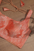 Red Banarasi Brocade Silk Singlet Padded Blouse - Luxurion World