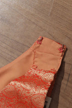 Red Banarasi Brocade Silk Singlet Padded Blouse - Luxurion World