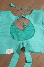 Sea Green Plain Silk Non Padded Blouse - Luxurion World