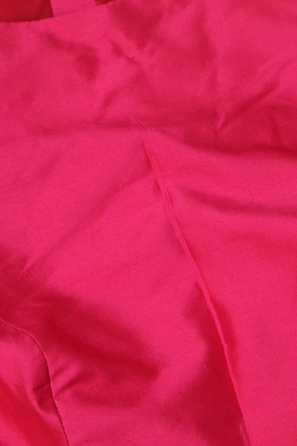 Stunning Pink Plain Silk Non Padded Blouse With Banarasi Border - Luxurion World
