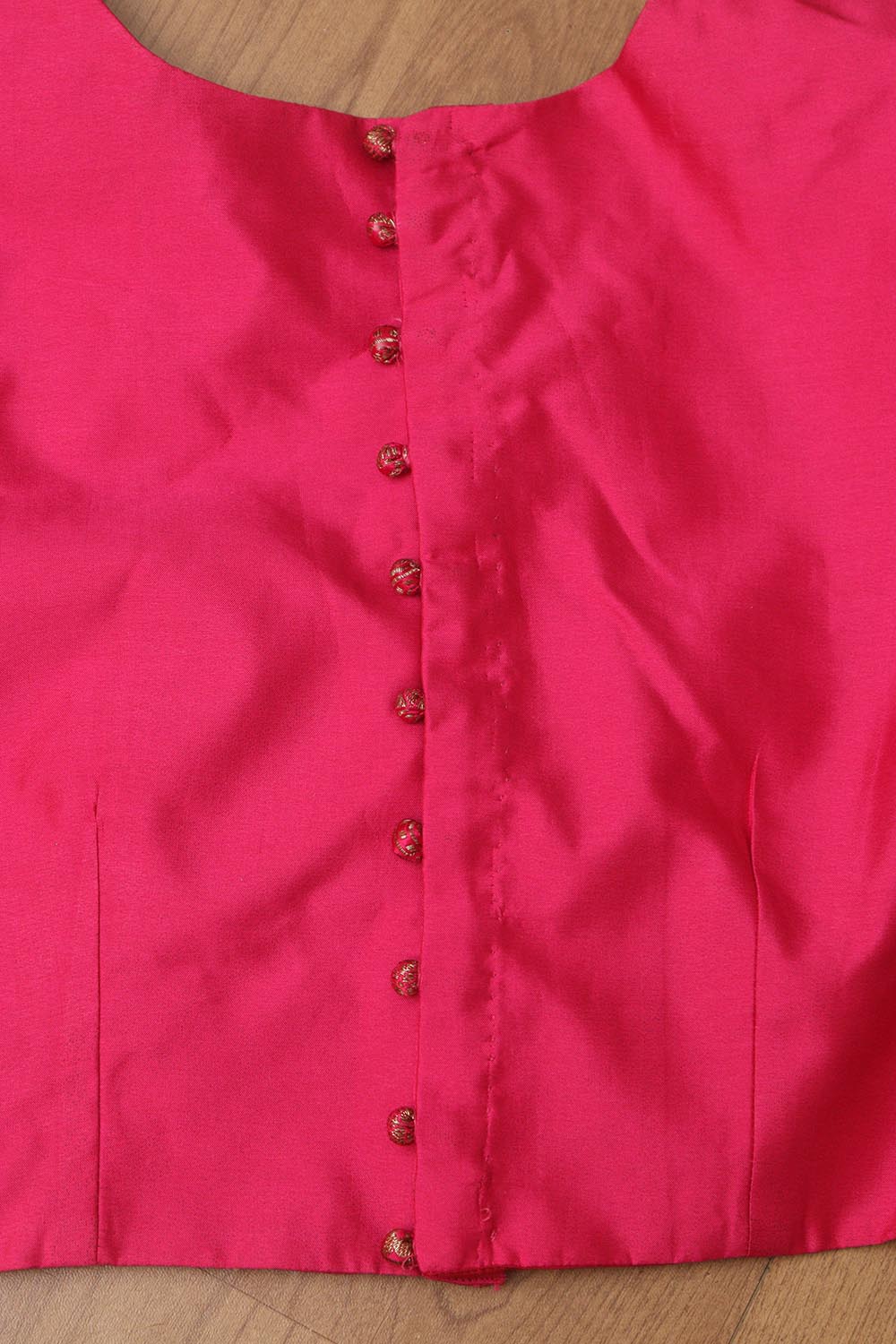 Stunning Pink Plain Silk Non Padded Blouse With Banarasi Border - Luxurion World
