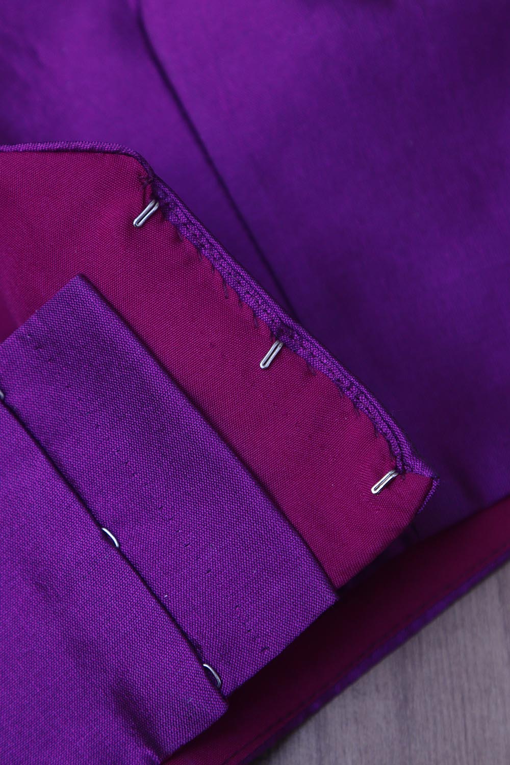 Elegant Purple Plain Silk Non Padded Blouse With Banarasi Border - Luxurion World