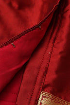 Elegant Maroon Plain Silk Non Padded Blouse With Banarasi Border - Luxurion World