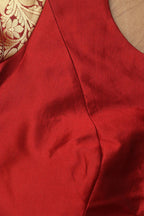 Elegant Maroon Plain Silk Non Padded Blouse With Banarasi Border - Luxurion World
