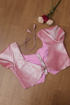 Stunning Pink Banarasi Tissue Silk Blouse - Luxurion World