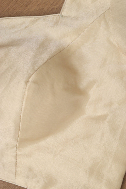 Silver Plain Metallic Pure Tissue Padded Blouse - Luxurion World