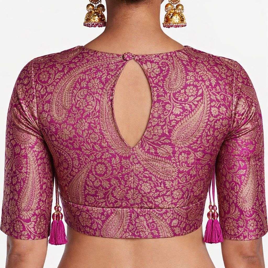 Pink Banarasi Silk Blouse - Luxurion World