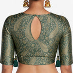 Green Banarasi Silk Blouse - Luxurion World