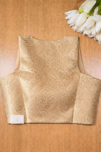 Golden Banarasi Brocade Silk Blouse - Luxurion World