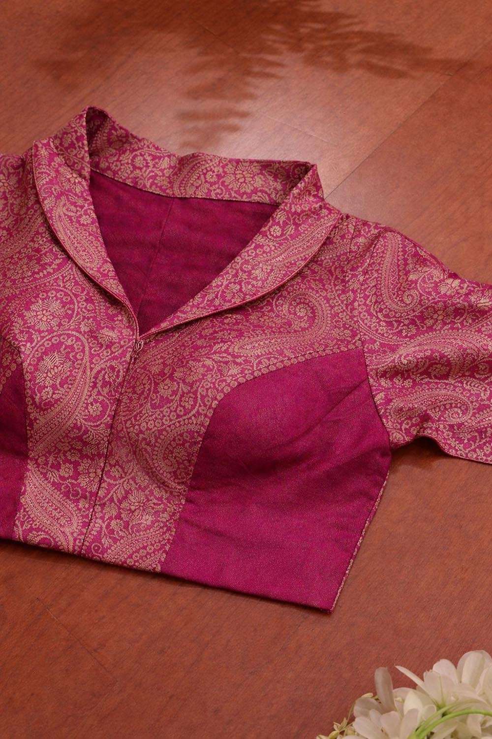 Pink Banarasi Brocade Silk Blouse - Luxurion World