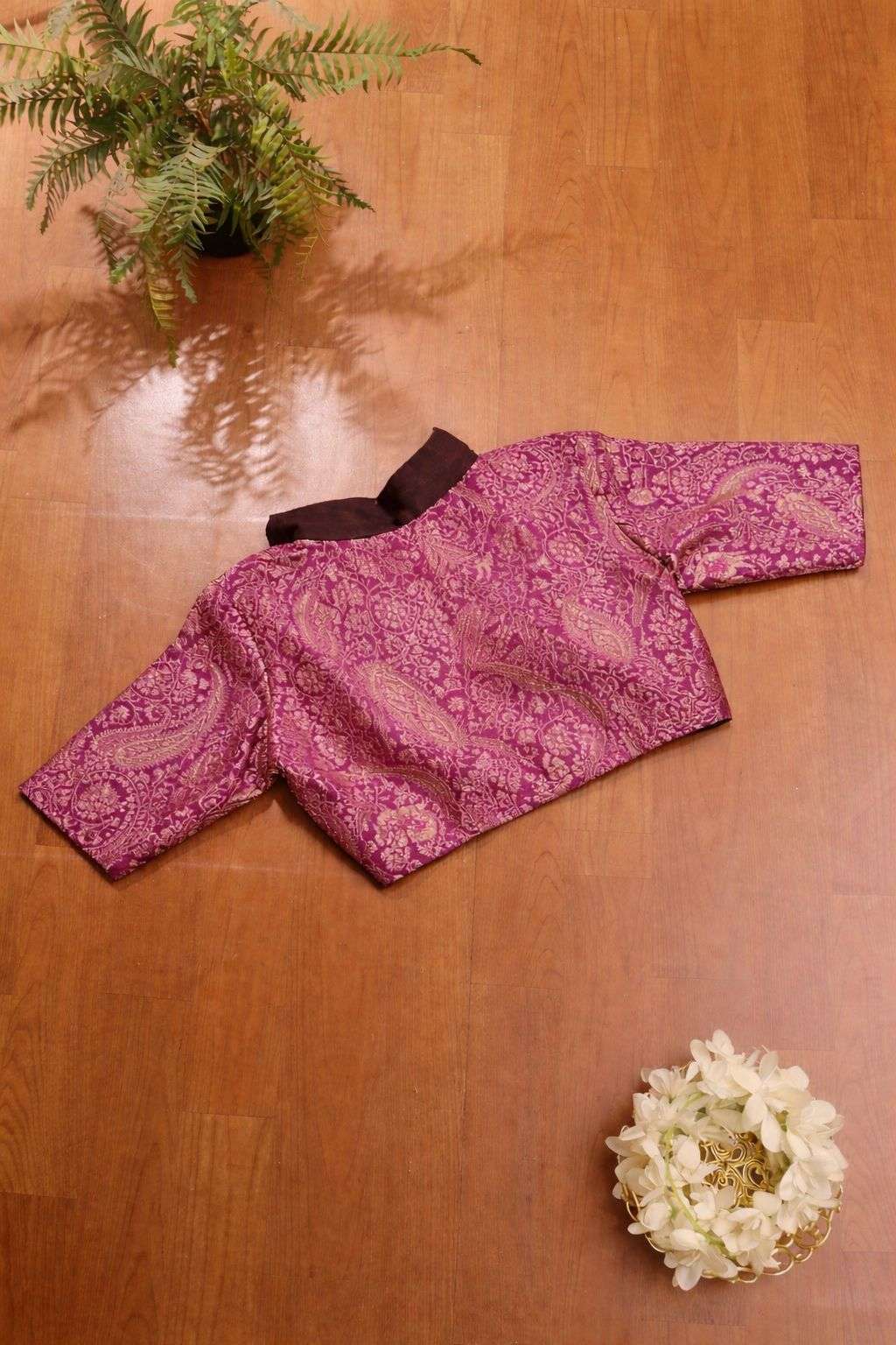Pink Banarasi Brocade Silk Blouse - Luxurion World