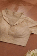 Golden Banarasi Brocade Silk Blouse - Luxurion World