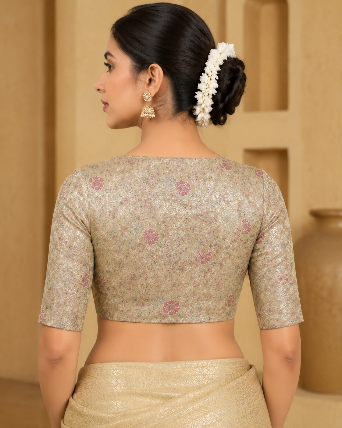 Pastel Handloom Banarasi Tanchui Silk Blouse