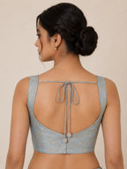Blue Banarasi Silk Brocade Blouse