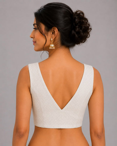 Dyeable Banarasi Pure Cotton Small Booti Blouse