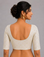 Dyeable Banarasi Pure Cotton Handloom Blouse