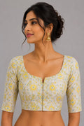Dyeable Banarasi Pure Cotton Patola Meenakari Blouse