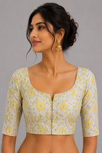 Dyeable Banarasi Pure Cotton Patola Meenakari Blouse