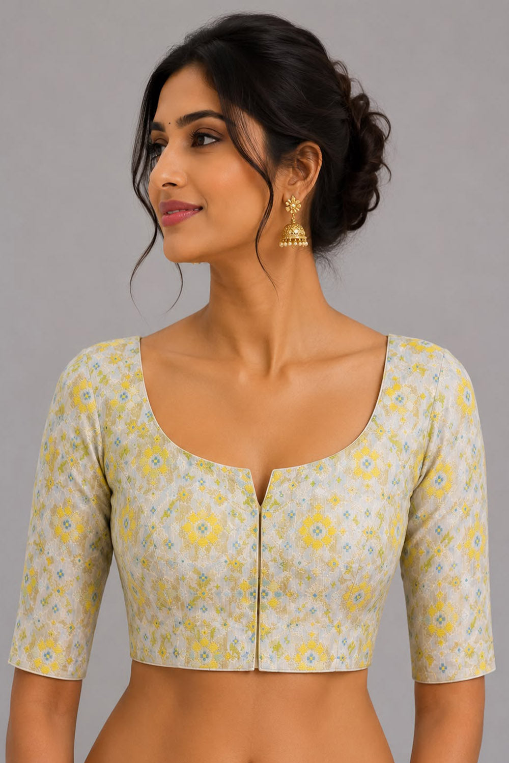Dyeable Banarasi Pure Cotton Patola Meenakari Blouse