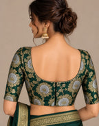 Green Banarasi Silk Sona Roopa Blouse