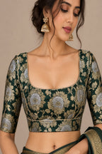 Green Banarasi Silk Sona Roopa Blouse