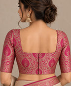 Pink Banarasi Kimkhwab Silk Blouse