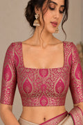 Pink Banarasi Kimkhwab Silk Blouse