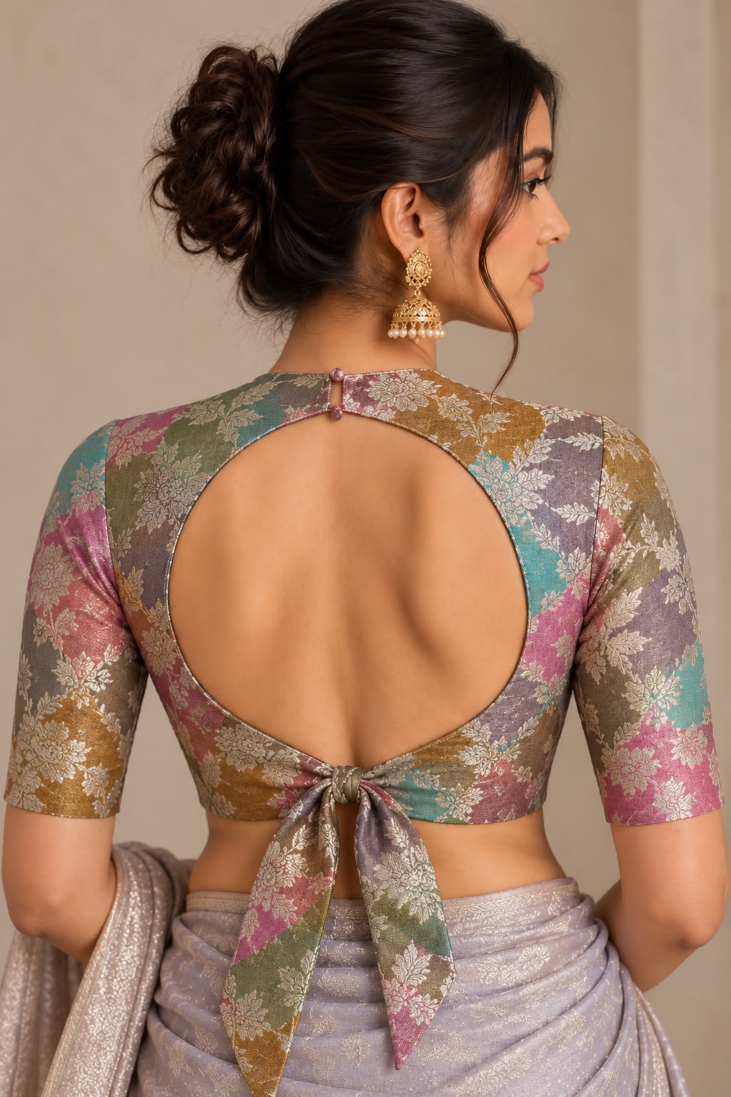 Multicolor Banarasi Silk Rangkat Blouse