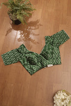 Green Digital Printed Bandhani Design Modal Silk V Neck Padded Blouse - Luxurion World