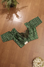 Green Digital Printed Bandhani Design Modal Silk V Neck Padded Blouse - Luxurion World