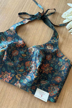 Blue Digital Printed Tussar Silk Non Padded Blouse - Luxurion World