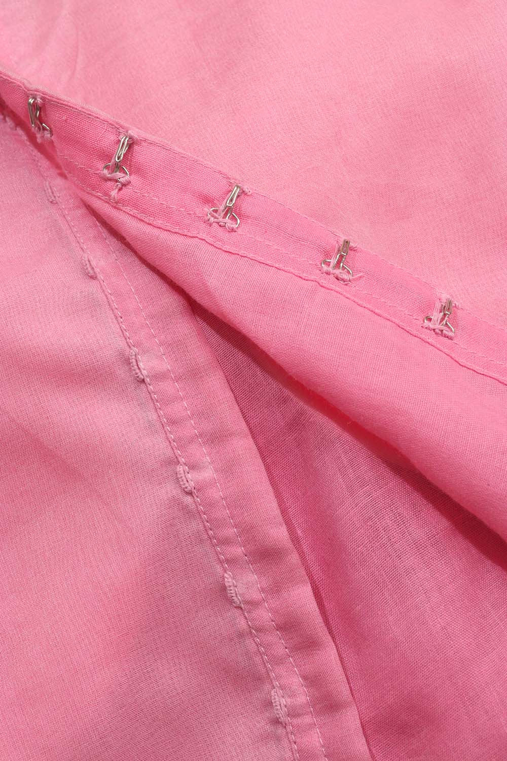 Pink Hand Painted Pure Organza Silk Boat Neck Padded Stitched Blouse - Luxurion World