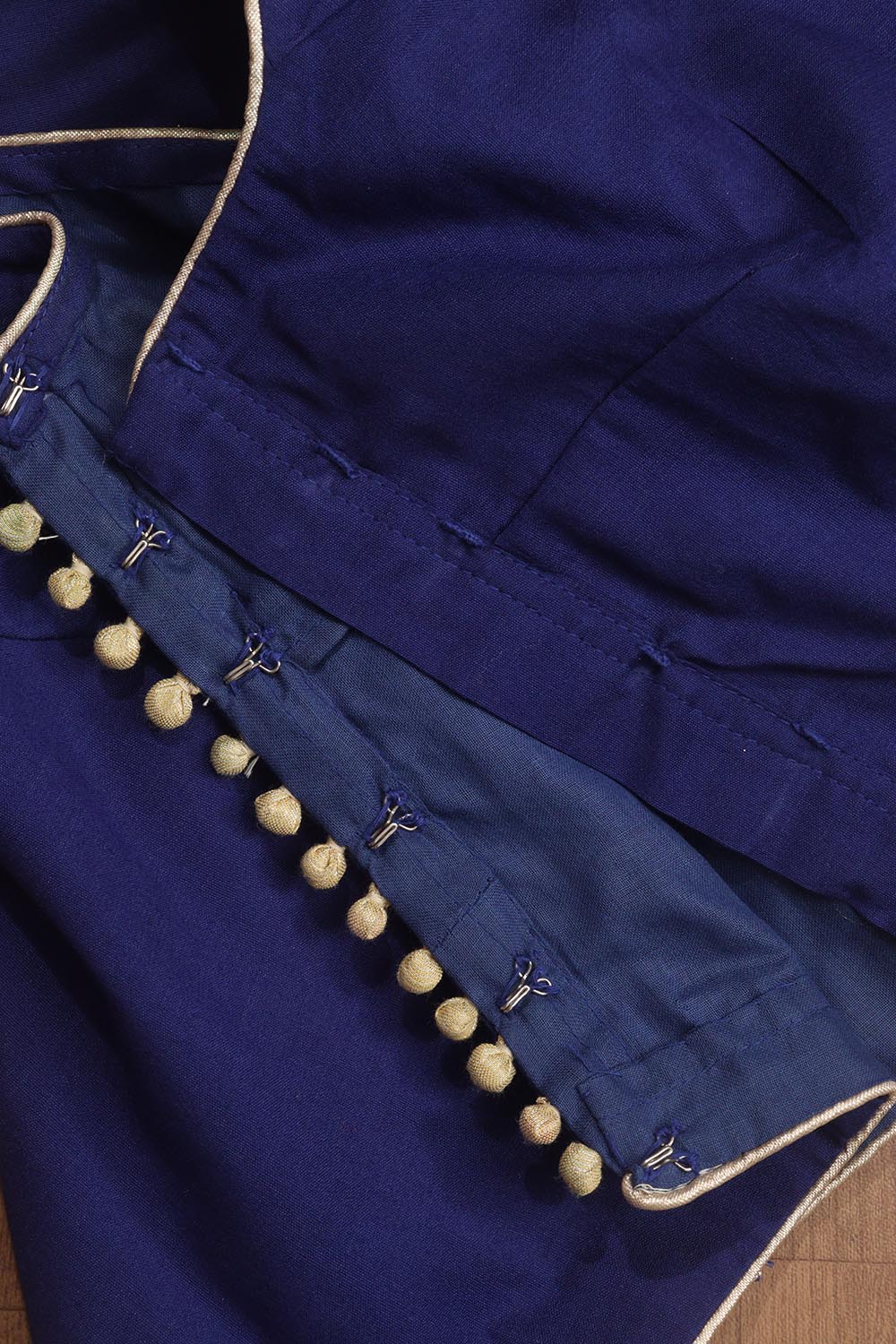 Blue Hand Painted Cotton Silk Peacock Design U Neck Non Padded Stitched Blouse - Luxurion World