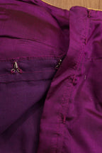 Purple Hand Painted Pure Silk U Neck Padded Stitched Blouse - Luxurion World