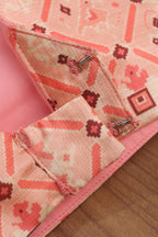 Pink Digital Printed Patola Design Tussar Silk Singlet Padded Blouse - Luxurion World