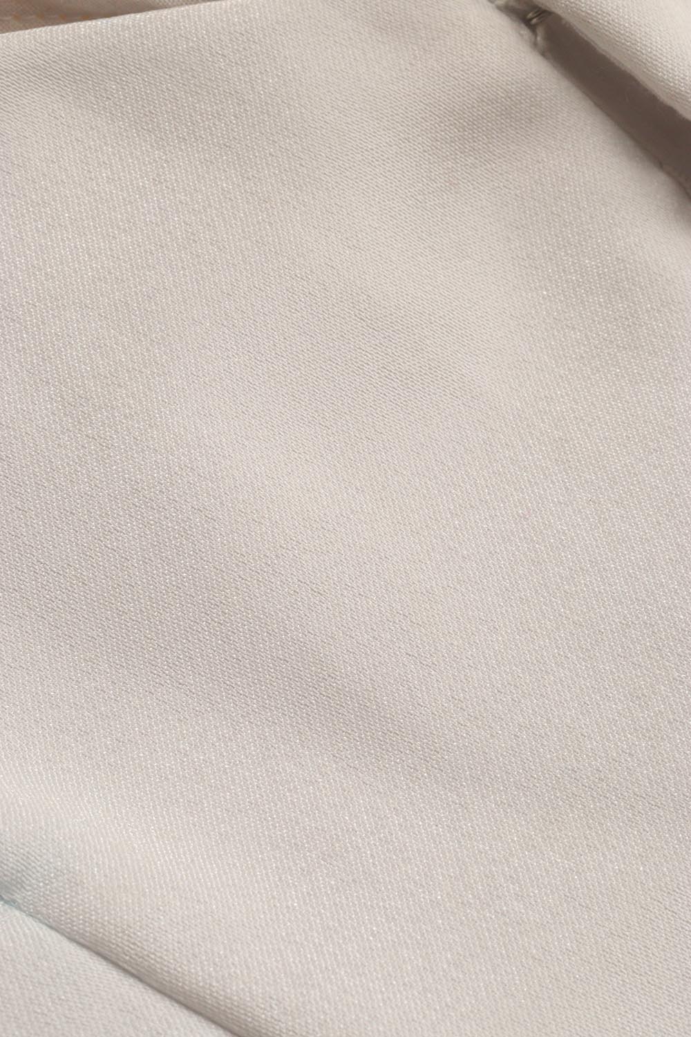 Off White Satin Silk Padded Blouse With Organza Puffed Sleeves - Luxurion World