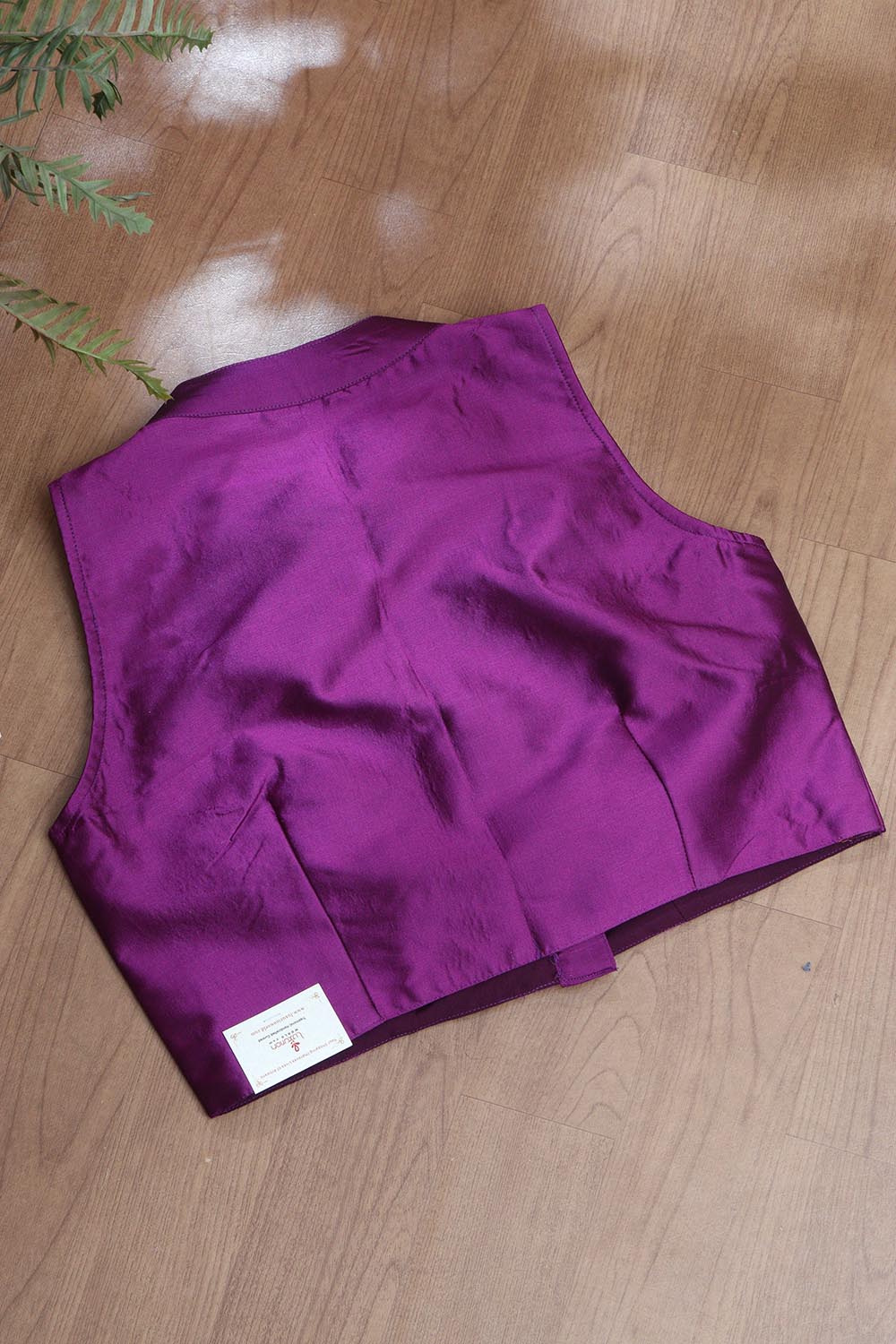 Purple Plain Silk Non Padded Blouse - Luxurion World