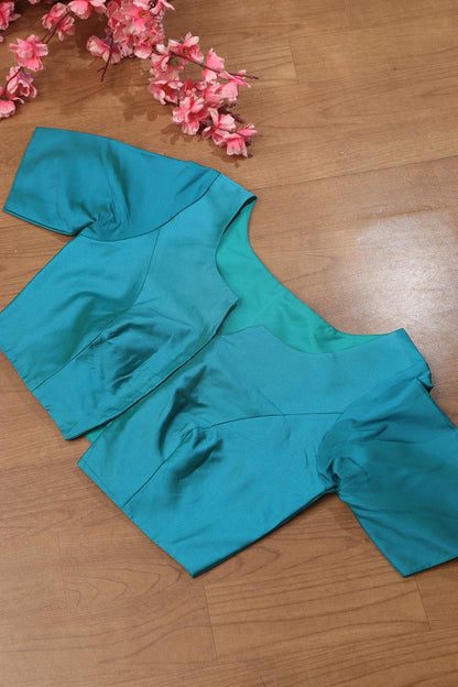 Blue Silk Non Padded Blouse - Elegant and Comfortable - Luxurion World