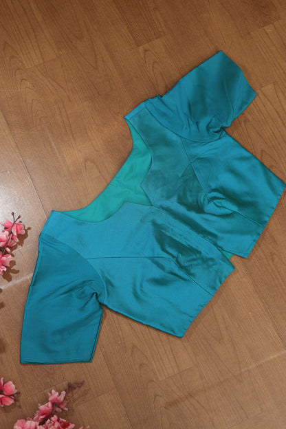 Blue Silk Non Padded Blouse - Elegant and Comfortable - Luxurion World