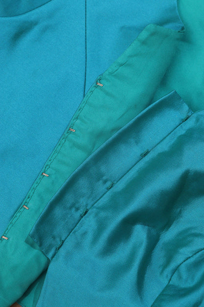 Blue Silk Non Padded Blouse - Elegant and Comfortable - Luxurion World