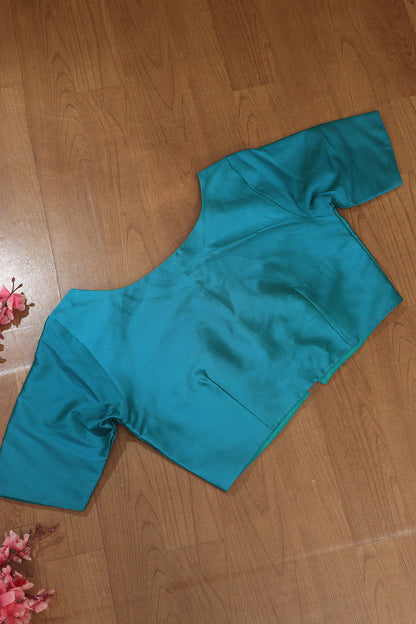 Blue Silk Non Padded Blouse - Elegant and Comfortable - Luxurion World
